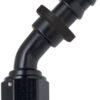 Hose Fitting #6 45 Deg Push Lock Black
